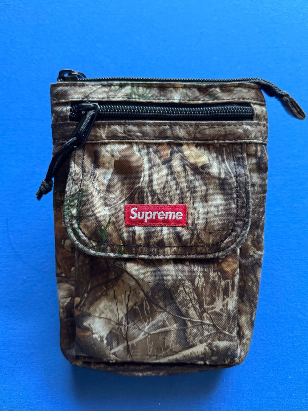 Supreme Brown Camo Belt Bag with Red Logo